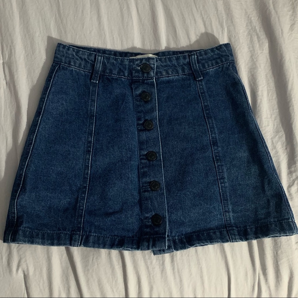 Button Down Denim Skirt